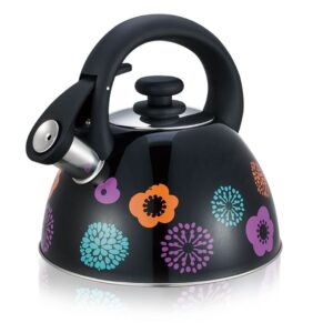 2.5 L Black & Flower Tea Kettle - Image 1