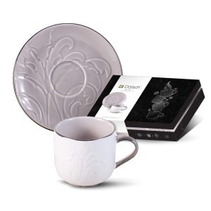 Dorsch Coffee Cups – Leaf Offwhite 12pcs - Image 1